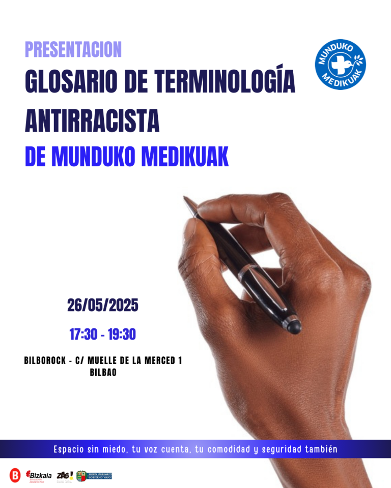 Presentación del glosario de terminología antirracista de Munduko Medikuak