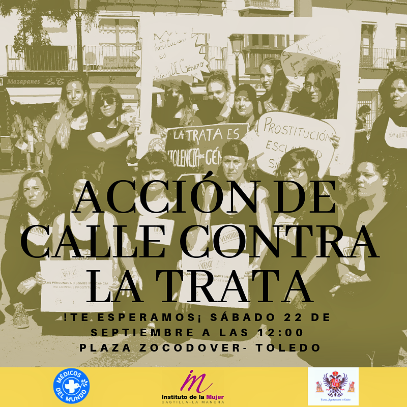 Cartel de la acción de calle contra la trata en Toledo el 23 de septiembre de 2018.