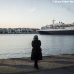 Mujer refugiada en el puerto del Pireo, Atenas