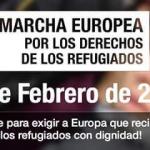 Cartel de la Marcha Europea por los derechos de las personas refugiadas